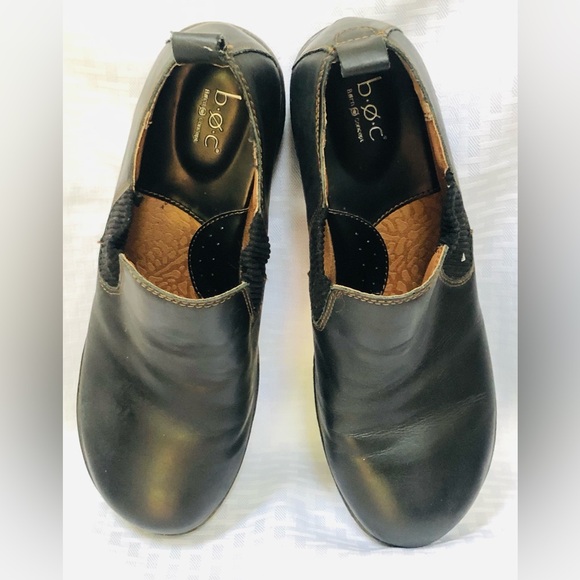 BOC Born Concept Black Leather Stefana Clog Appropriate 3” Heel - Picture 3 of 9